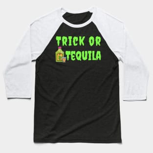 Trick or Tequila Funny Halloween Mask Baseball T-Shirt